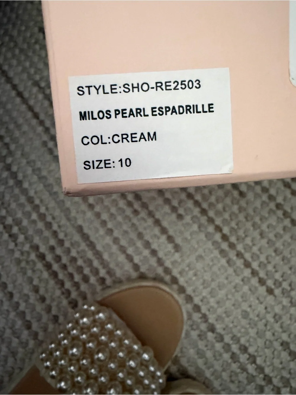 BTB Los Angeles MILOS PEARL ESPADRILLE SIZE:10